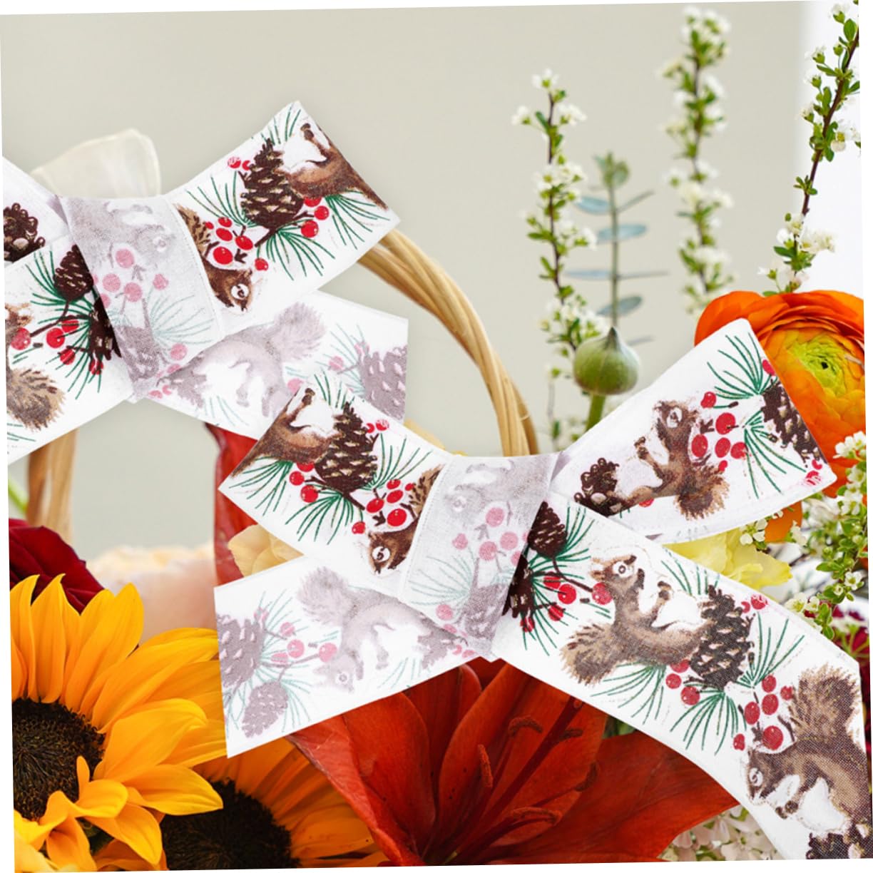 DOITOOL Nastro Natalizio Tessuto 2 Pezzi 200 cm Assortiti