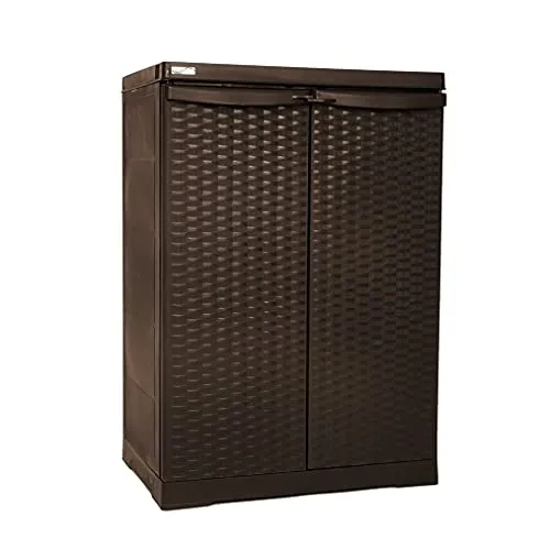 GrecoShop Polyrattan-line armadio basso resina wengè 65x45x93