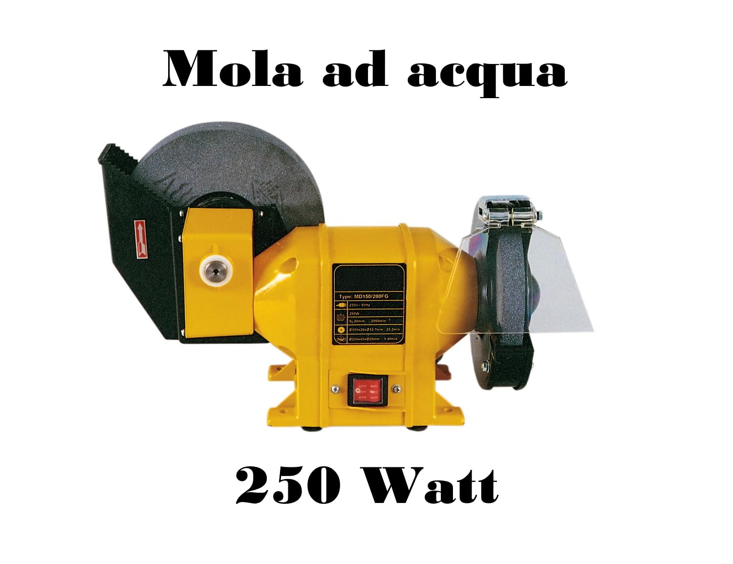 GrecoShop Smerigliatrice Banco 150/200 mm 250W Acqua e Secco