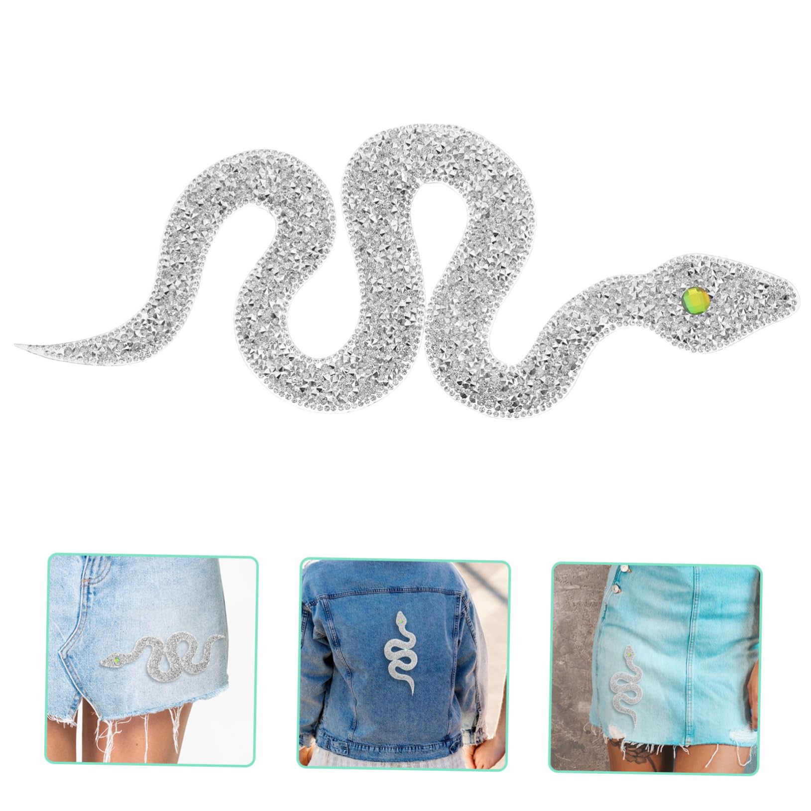 DOITOOL Toppa Serpente Strass Paillettes Termoadesiva Moda