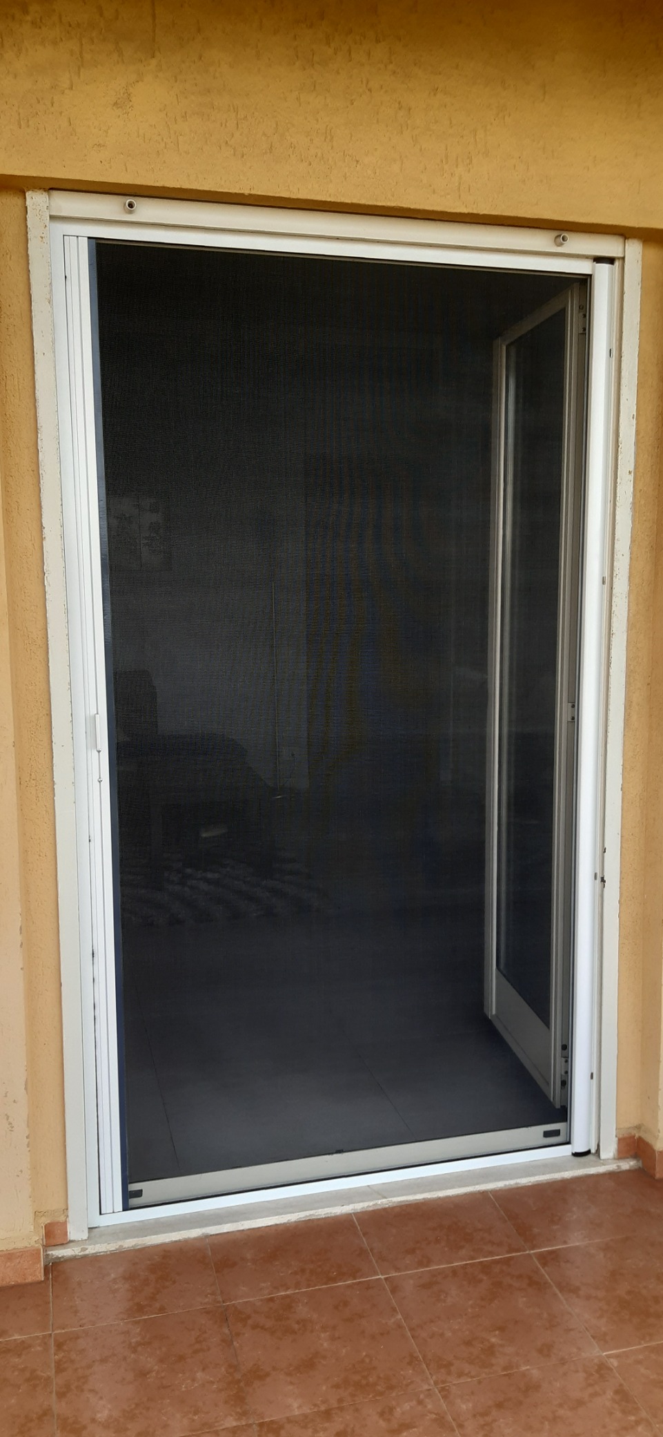 GrecoShop zanzariera a rullo 150x250 porta bianca alluminio