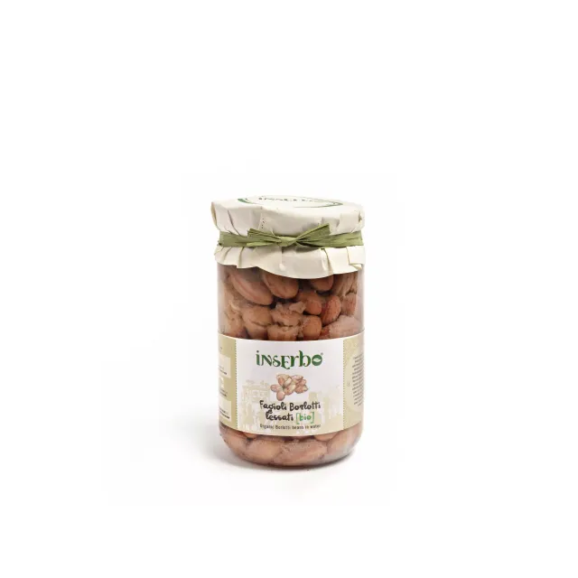 Inserbo Fagioli Borlotti Bio 300 g in vetro lessati