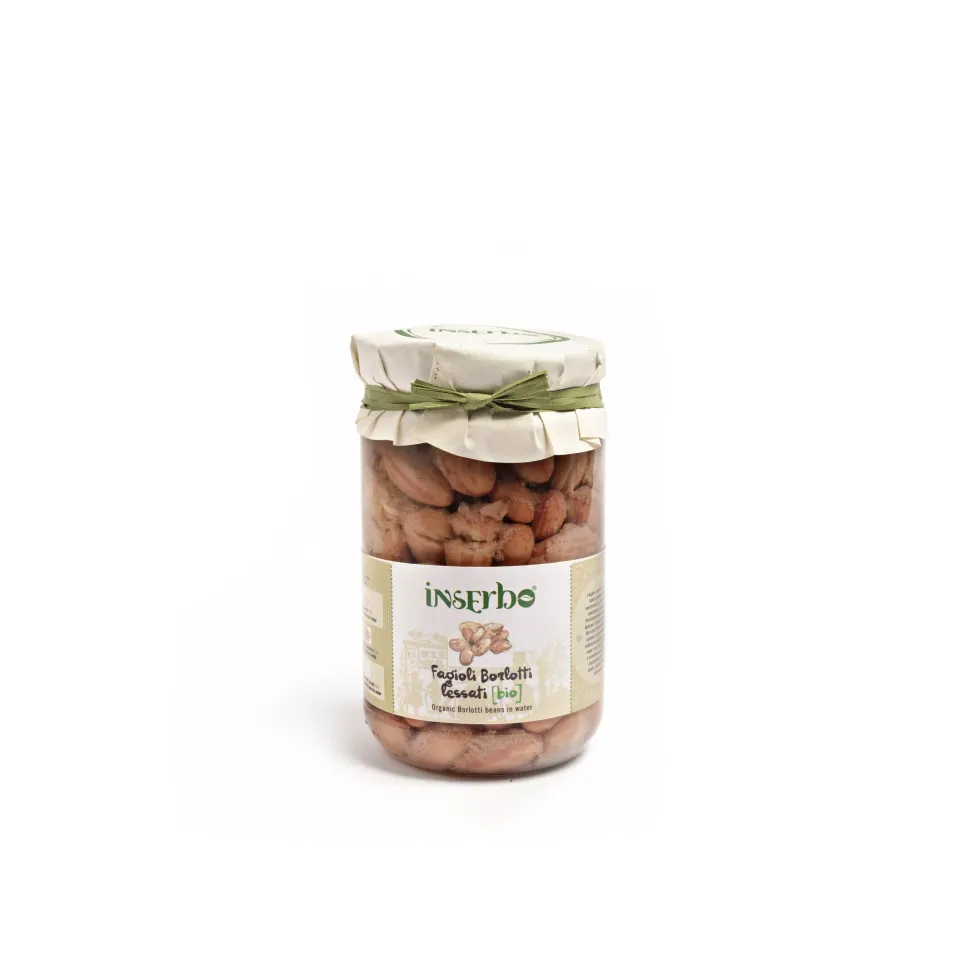 Inserbo Fagioli Borlotti Bio 300 g in vetro lessati