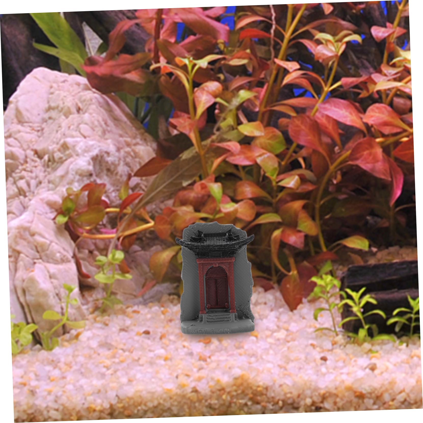 DOITOOL miniatura arco cinese statuetta resina grigia 4 cm