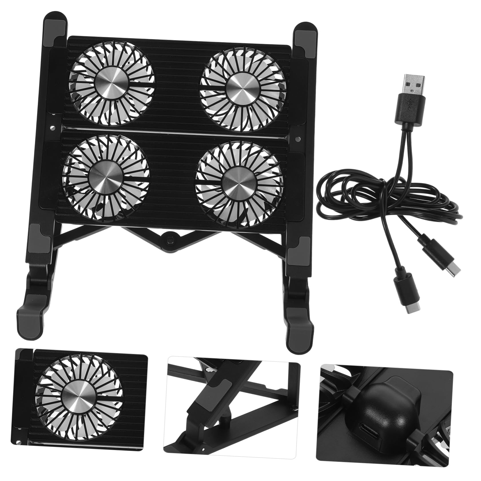 DOITOOL base raffreddamento laptop nera pieghevole USB