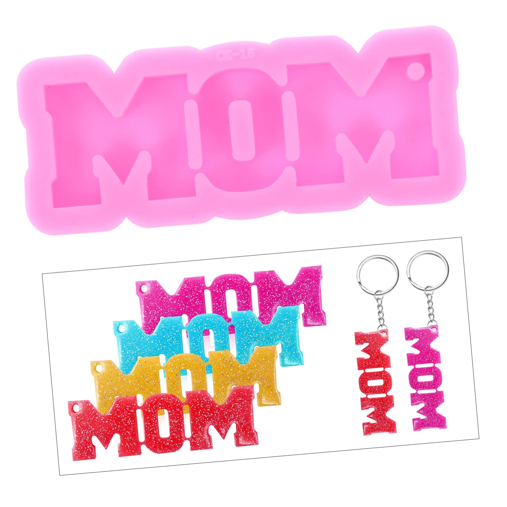 DOITOOL Stampo Silicone Portachiavi Mamma 2 Pezzi 7,5x3 cm