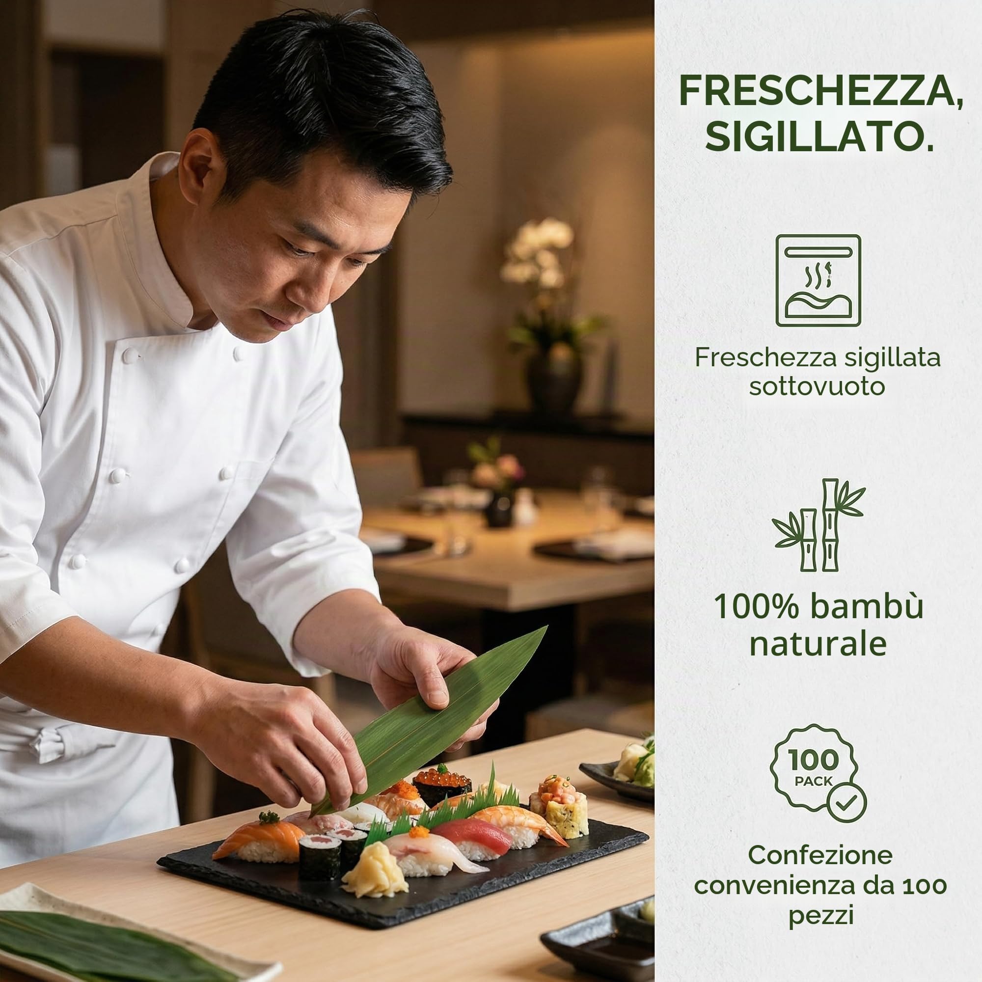 Doitool Foglie Sushi Decorative 100 Pezzi per Piatti Freddi