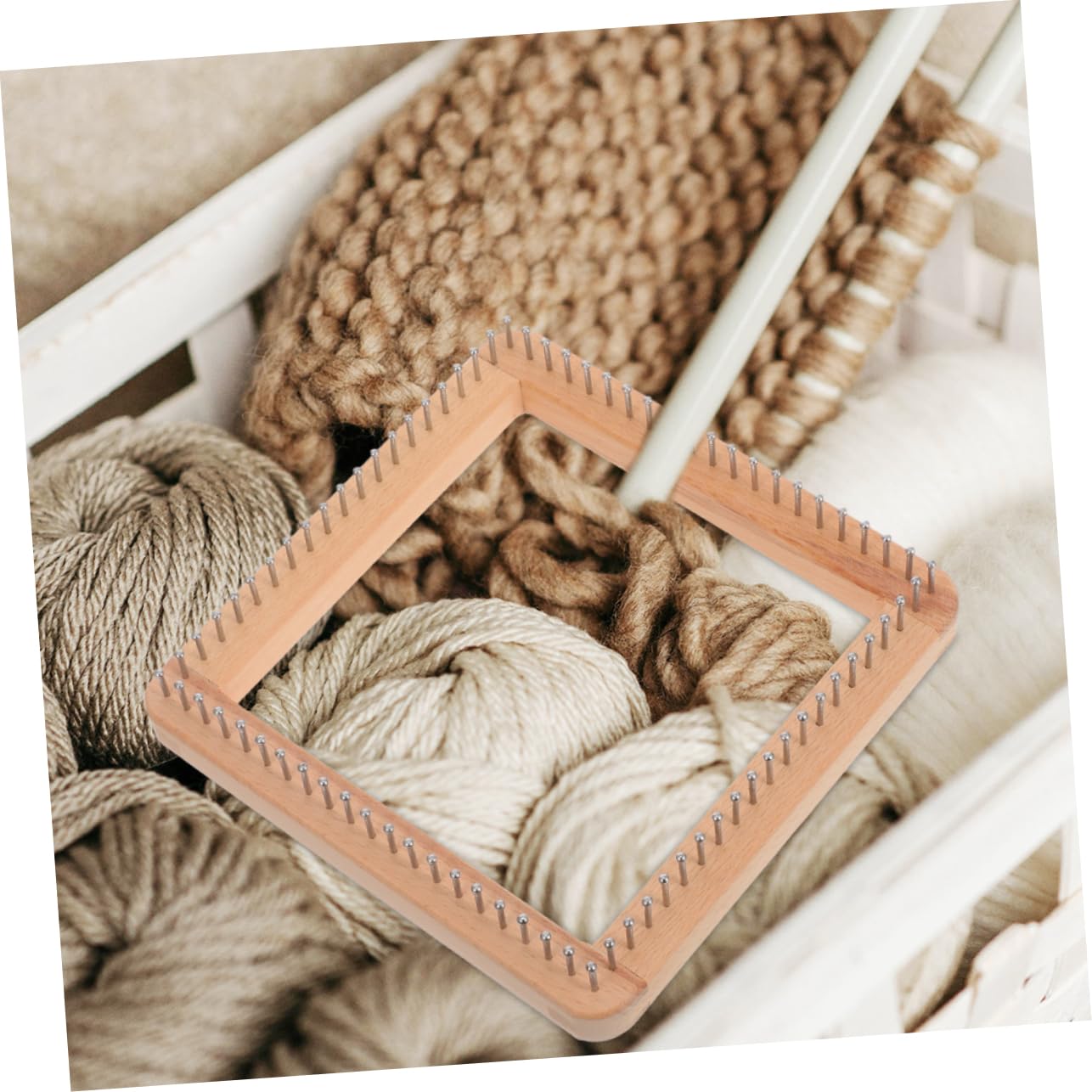 DOITOOL Telaio per Tessitura in Legno 20x20 cm per Principianti