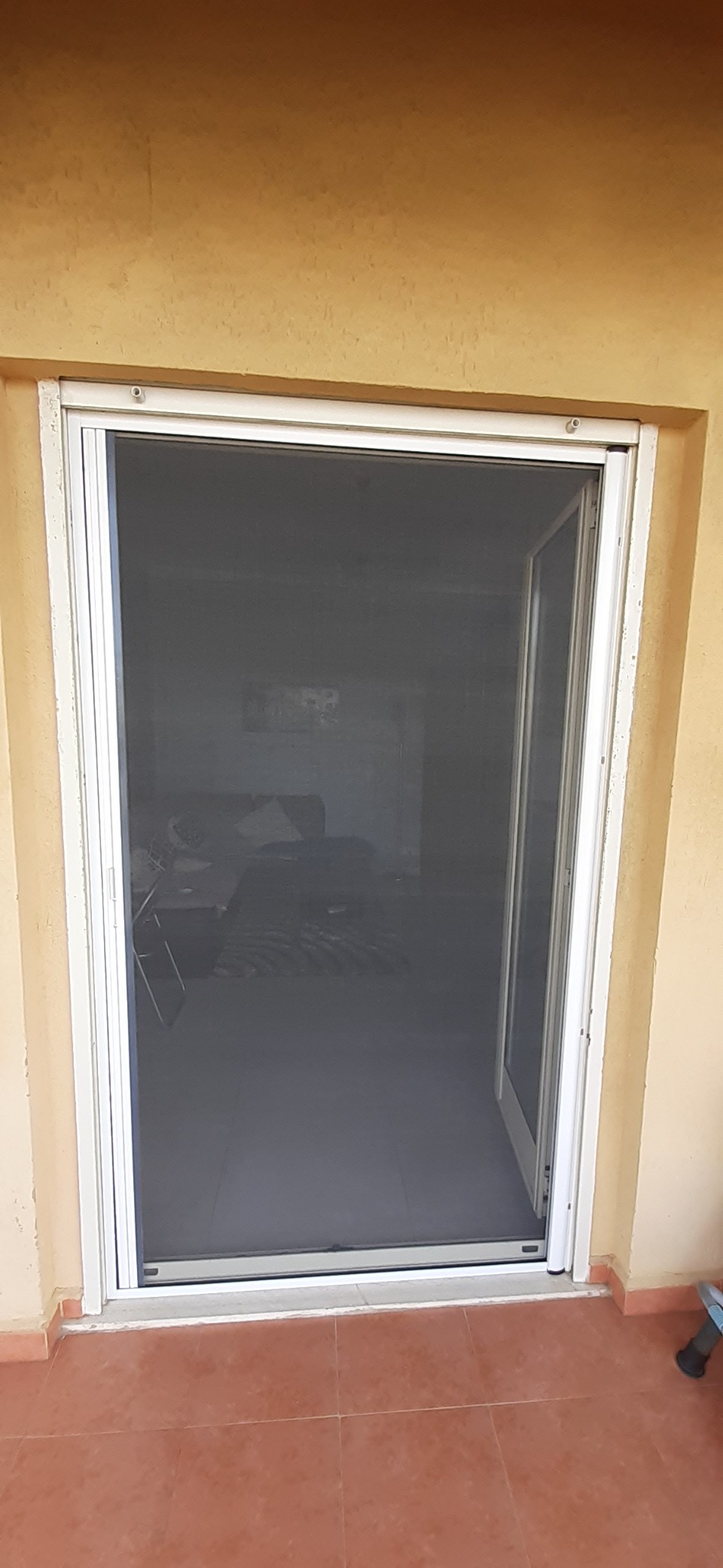 GrecoShop zanzariera a rullo 150x250 porta bianca alluminio