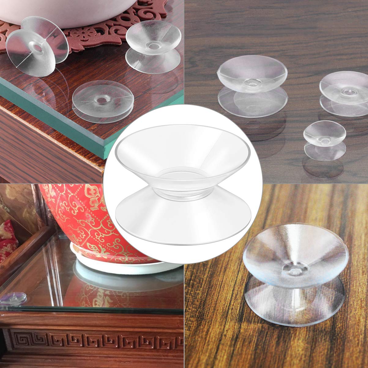 DOITOOL Ventose Biadesive 30 mm 10 Pezzi Trasparenti