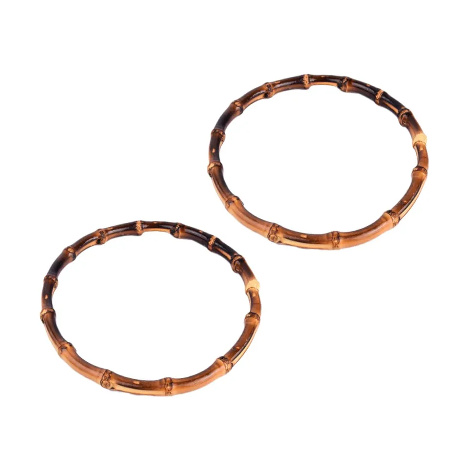 DOITOOL Manici Bamboo Tondi per Borse Caffè 2 Pezzi