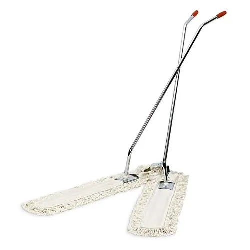 GrecoShop Scopa industriale a forbice 100cm cotone con 2 panni
