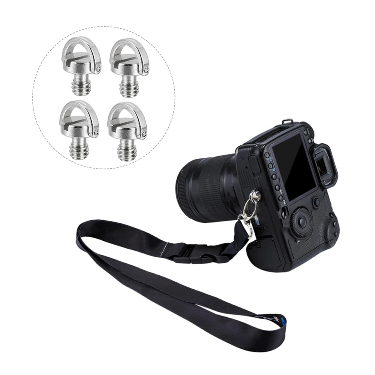DOITOOL Viti Treppiede Anello D 1/4 Ferro 4 Pezzi