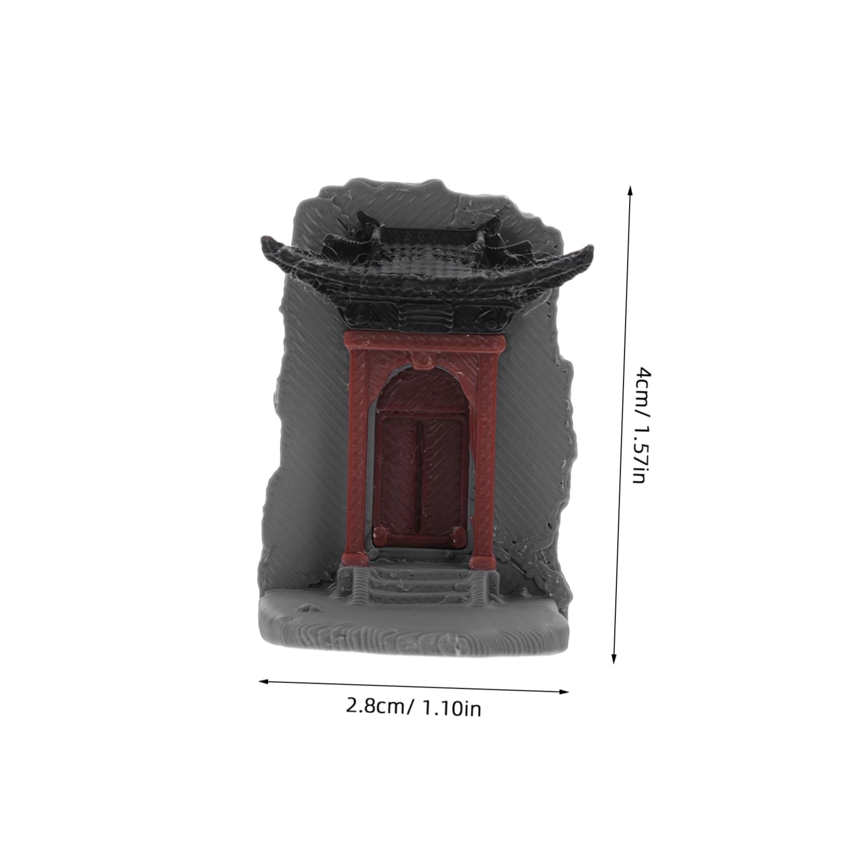 DOITOOL miniatura arco cinese statuetta resina grigia 4 cm