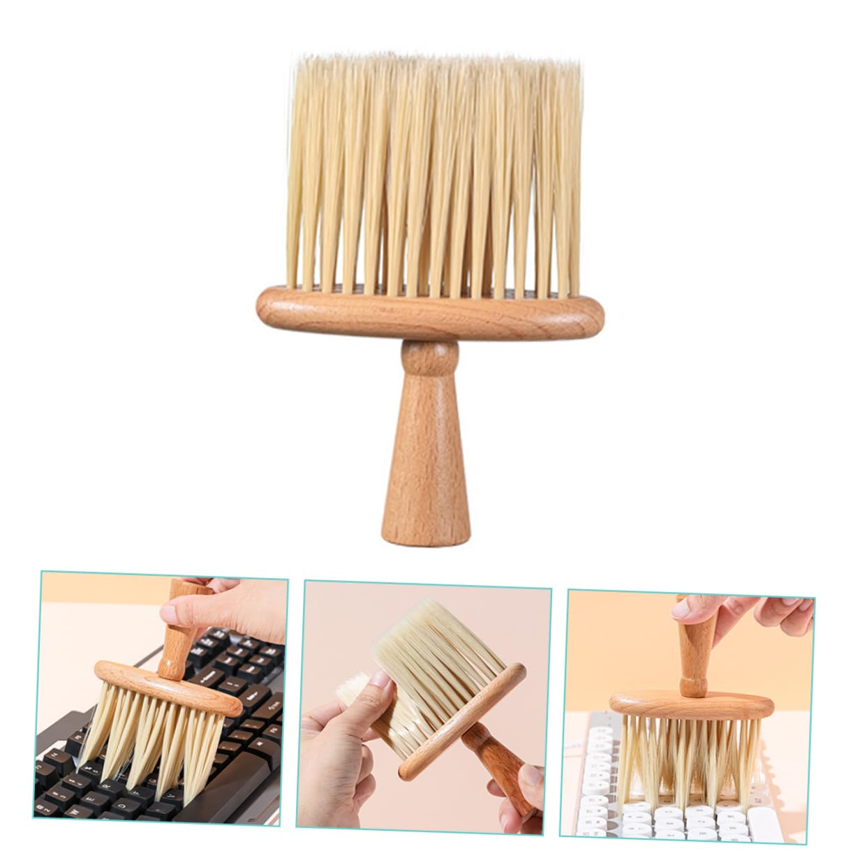 DOITOOL Spazzola pulizia tastiera nylon manico legno