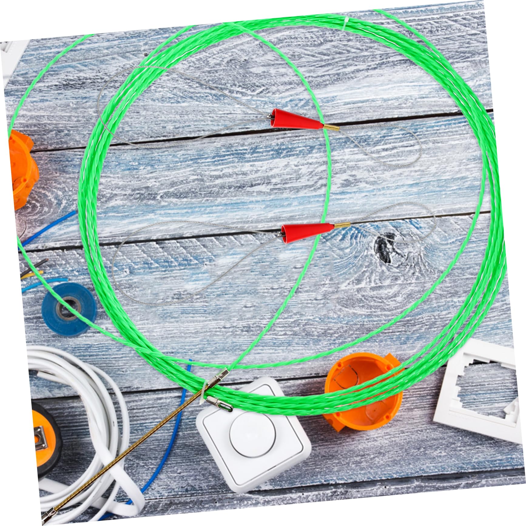 DOITOOL Sonda Passacavi Acciaio Plastica 10 m Verde