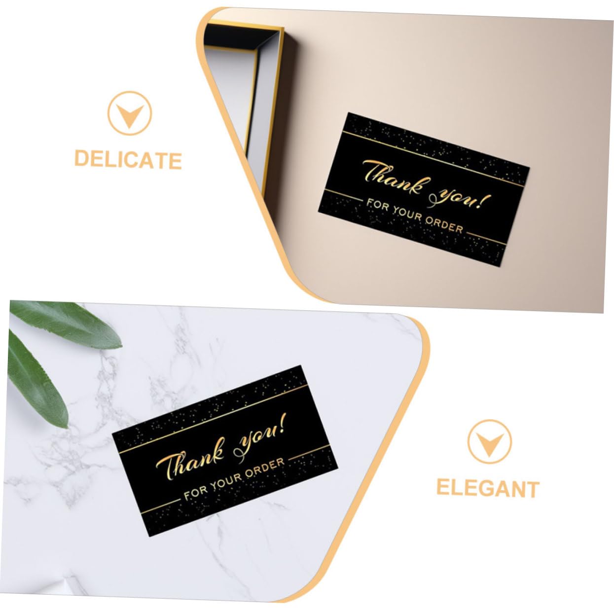 DOITOOL Biglietti Ringraziamento Nero Oro 50 Pezzi