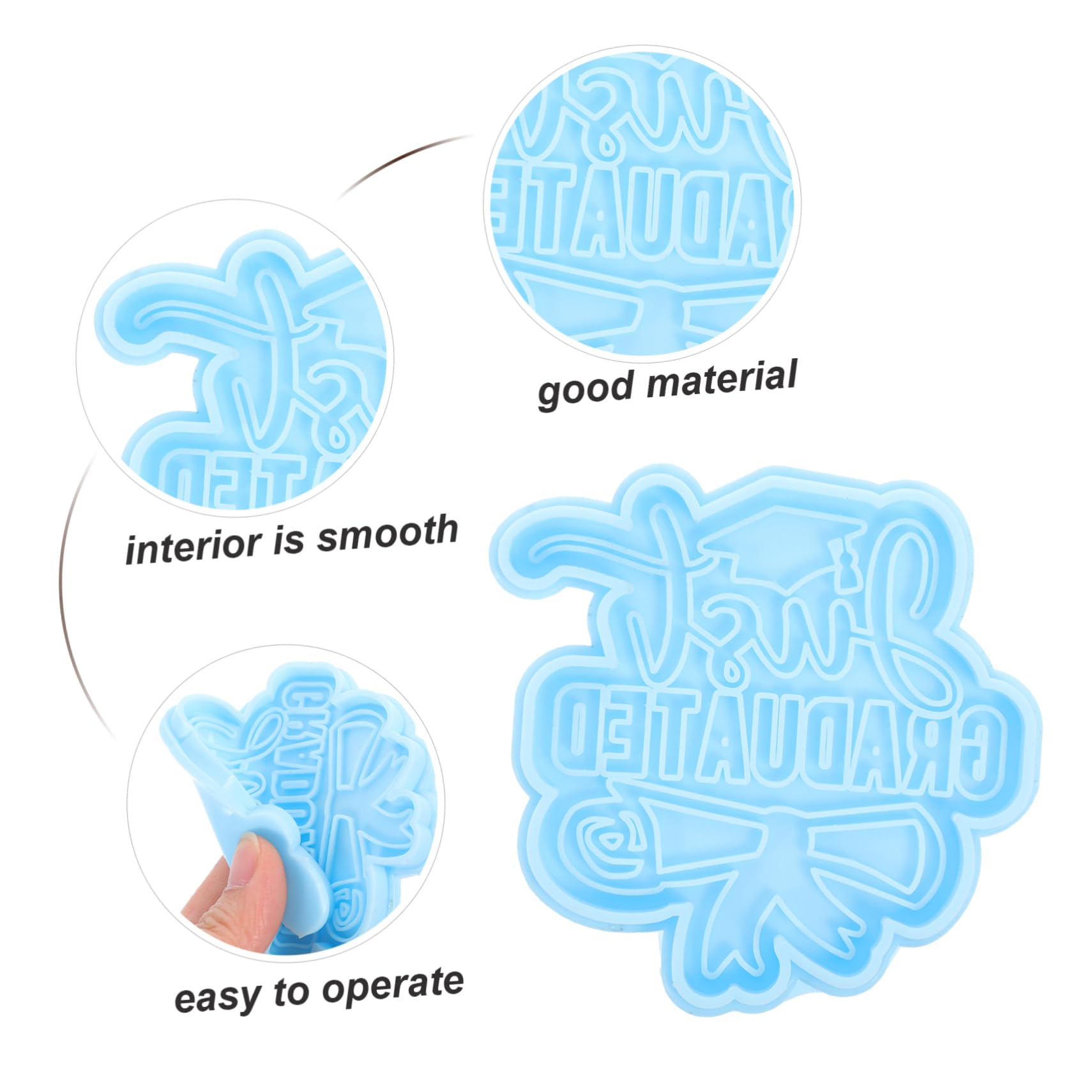 DOITOOL stampo silicone portachiavi laurea blu 1 pz