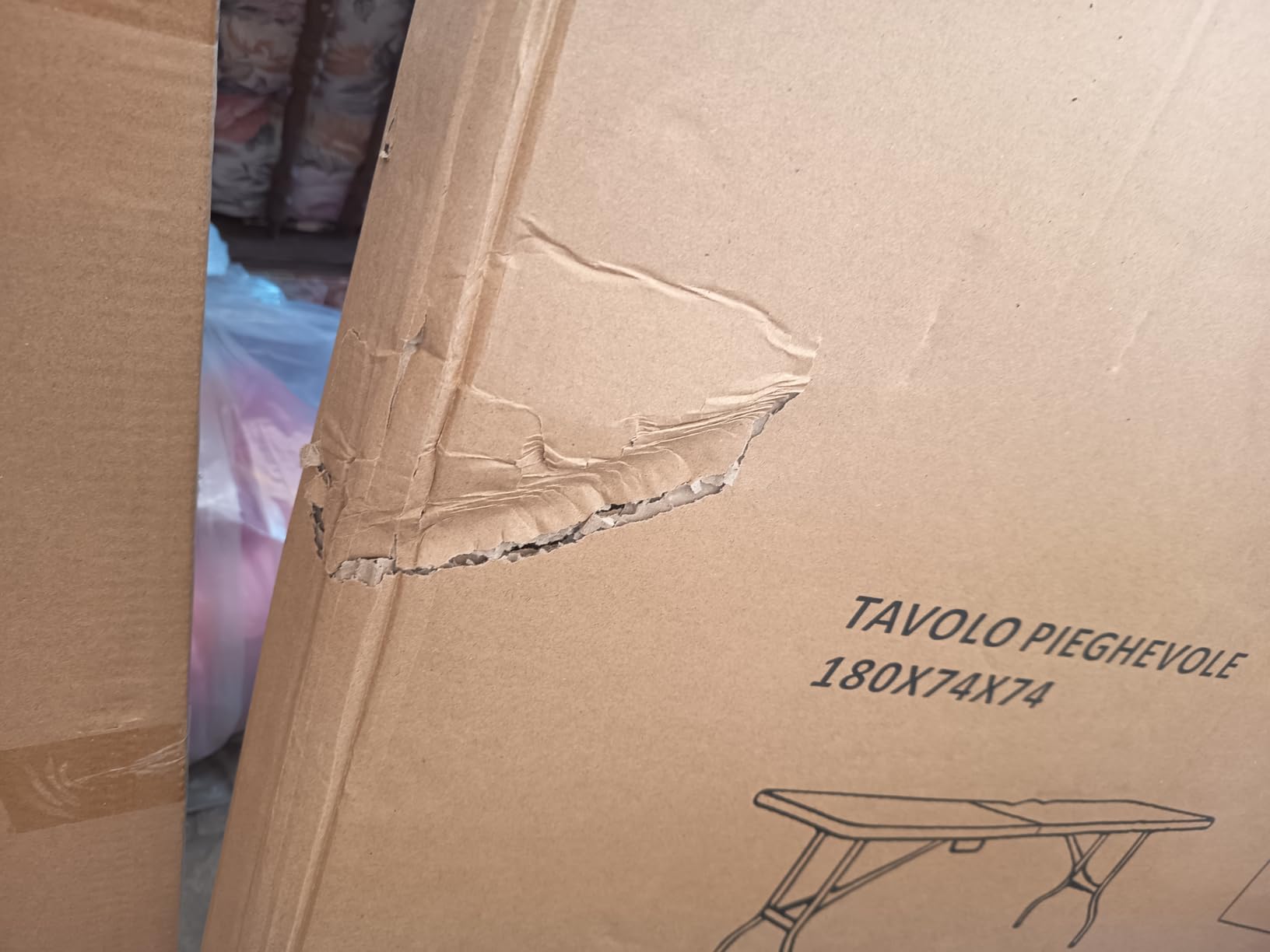 GrecoShop 5477 tavolo pieghevole a valigetta HDPE 180 cm