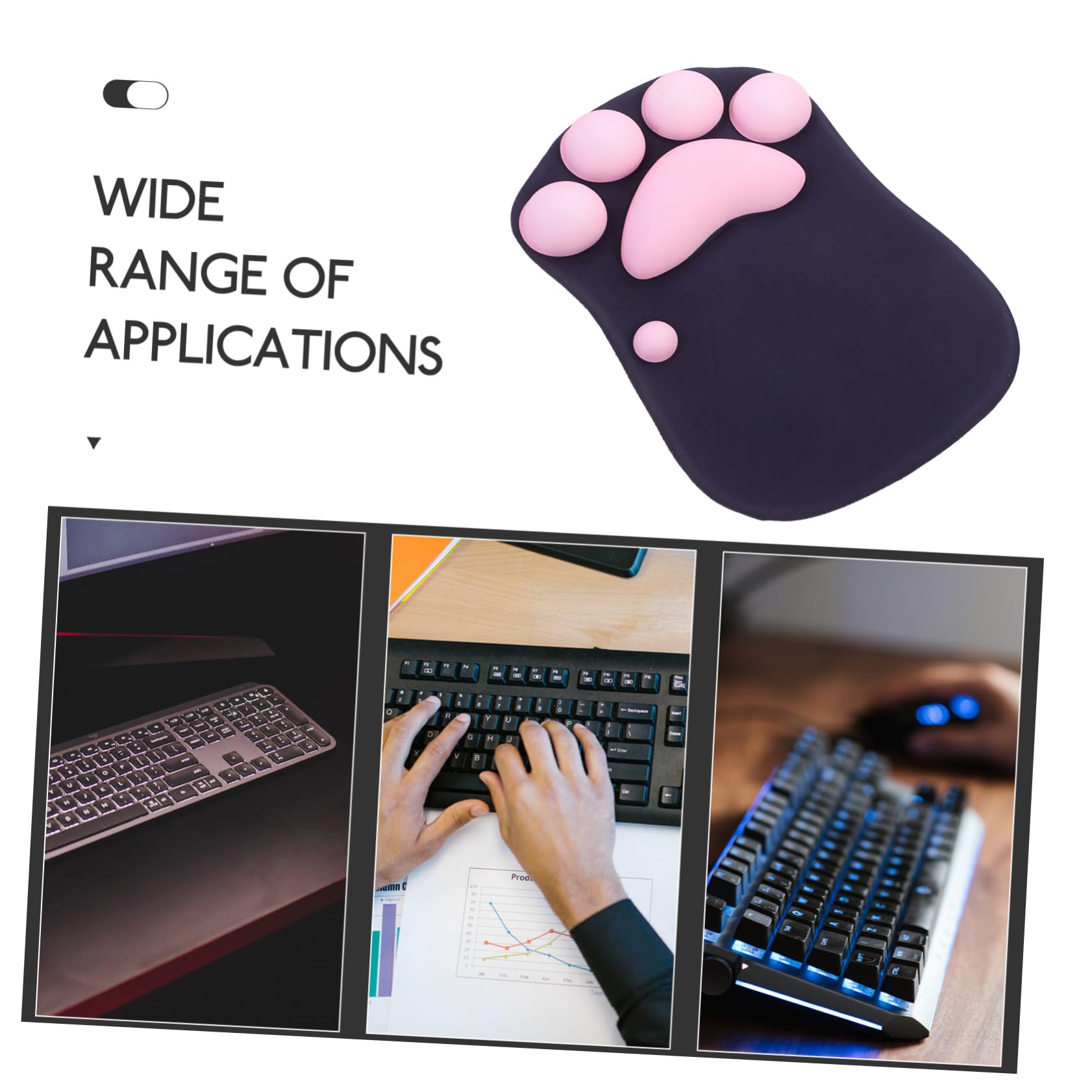 DOITOOL Tappetino Mouse Zampa Gatto Kawaii con Poggiapolsi