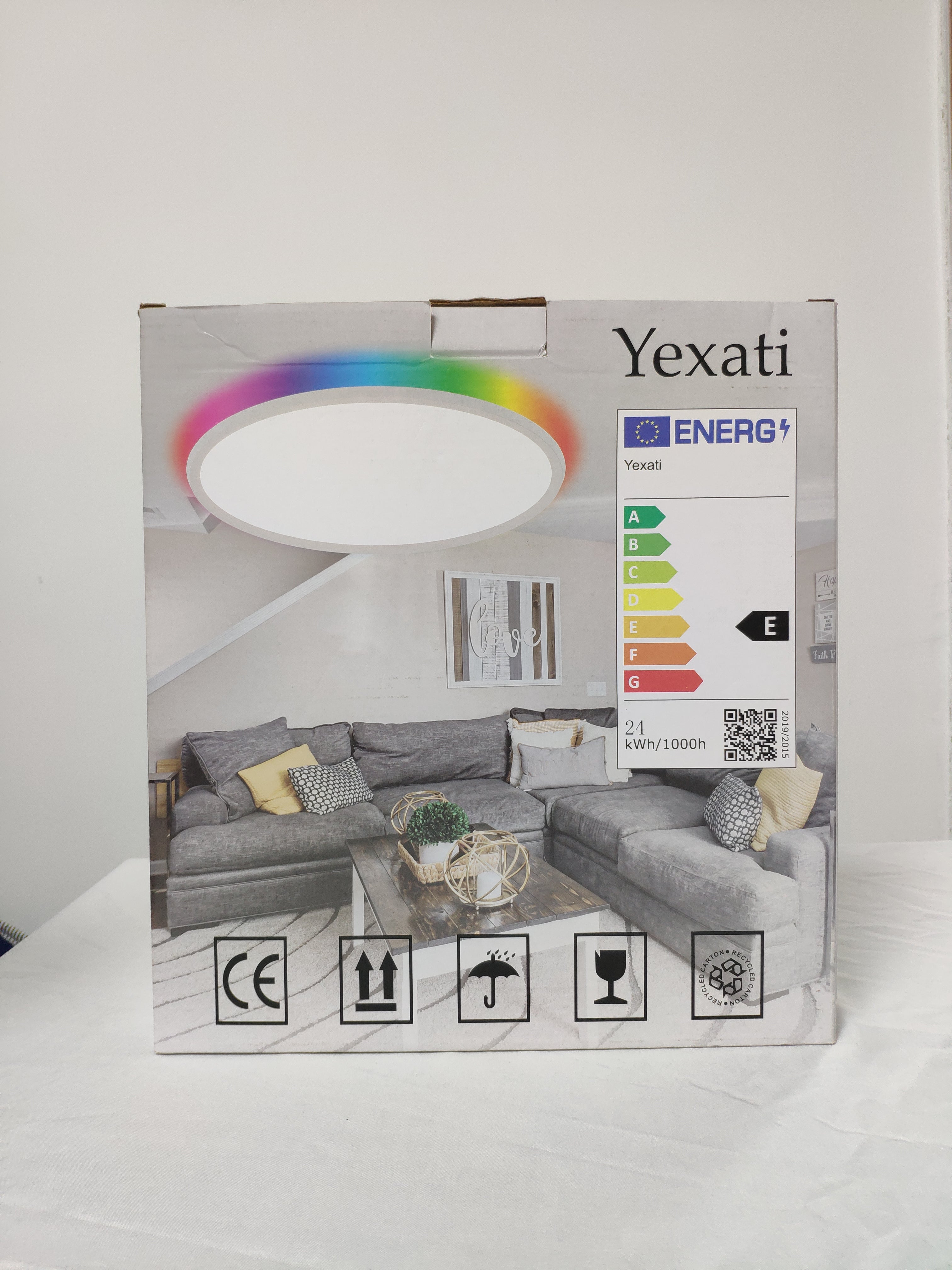 Yexati plafoniera LED 24W dimmerabile RGB con telecomando
