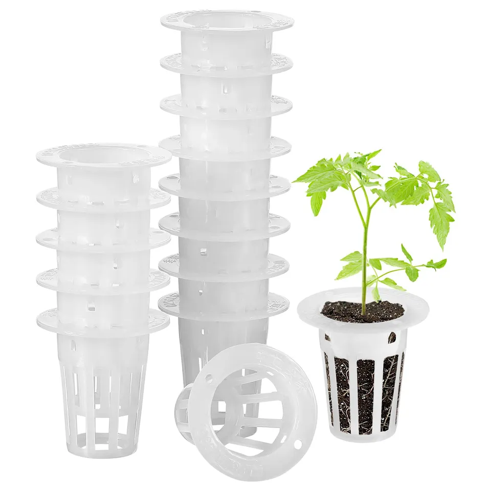 DOITOOL Vasetti a Rete Idroponica Bianchi 100 Pezzi Plastica