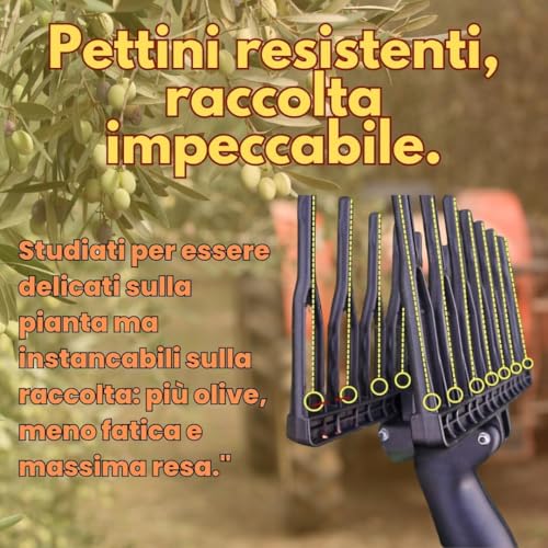 GrecoShop Scuotiolive elettrico 12V 400W telescopico 3m cavo 12m