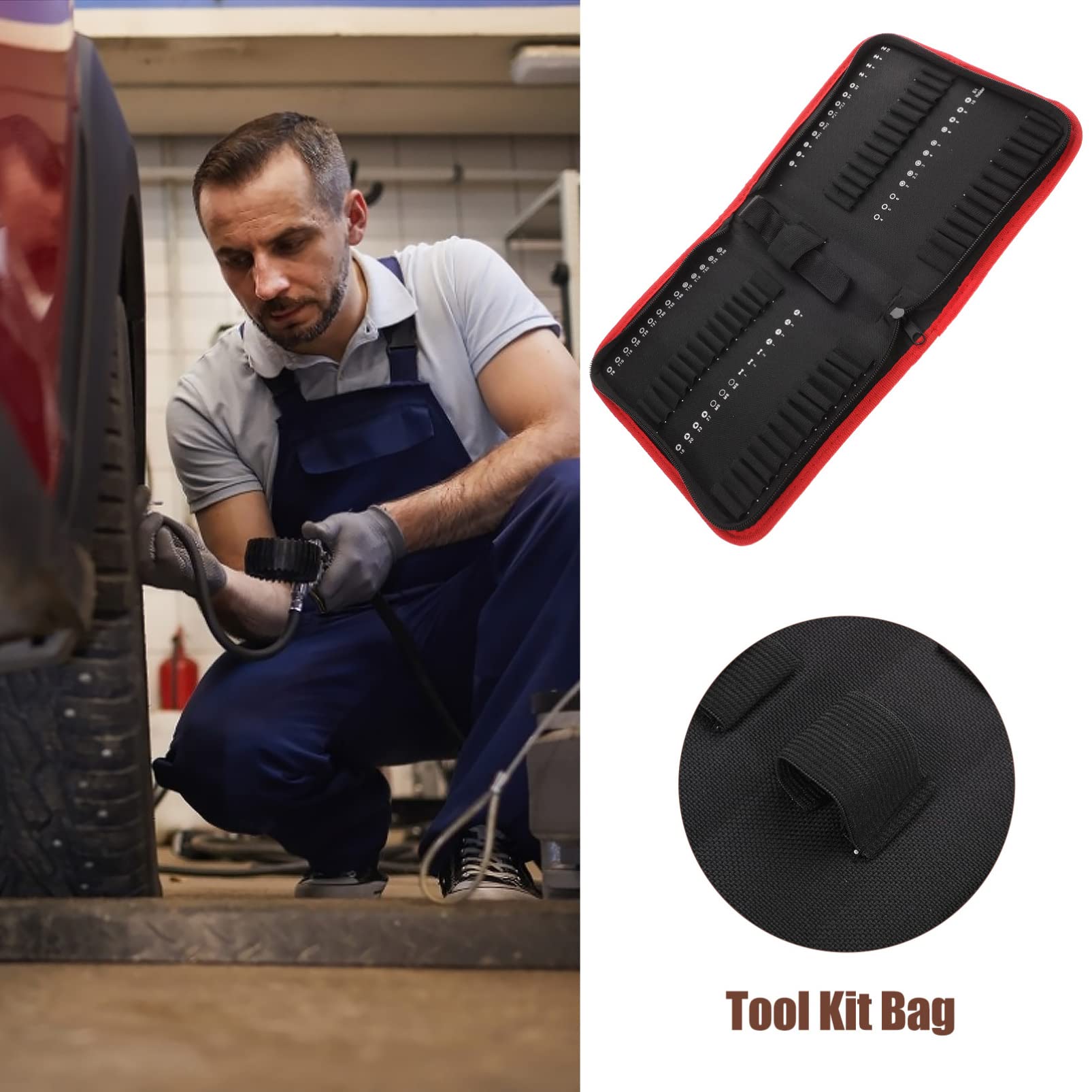 DOITOOL astuccio punte trapano Oxford 55 posti con cerniera