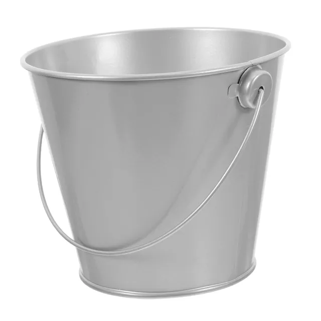 DOITOOL Mini Secchio Latta Argento con Manico 12x10,5 cm