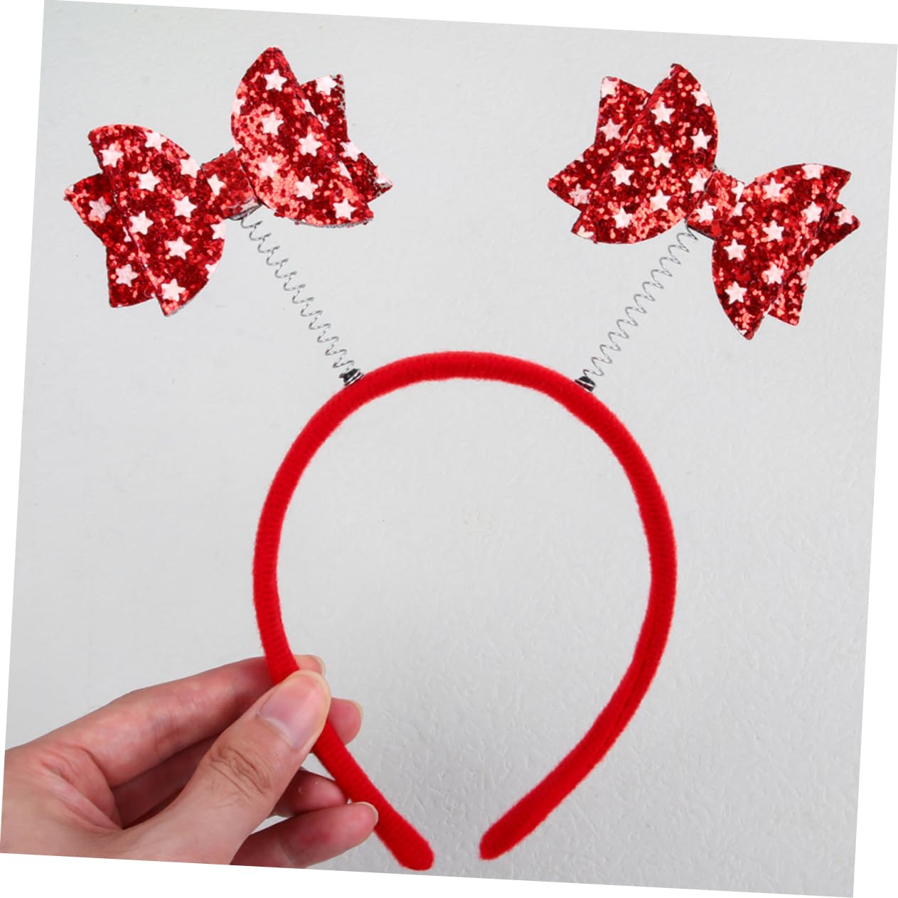 DOITOOL Fasce Capelli con Antenna 12 Pezzi Rosse Carnevale