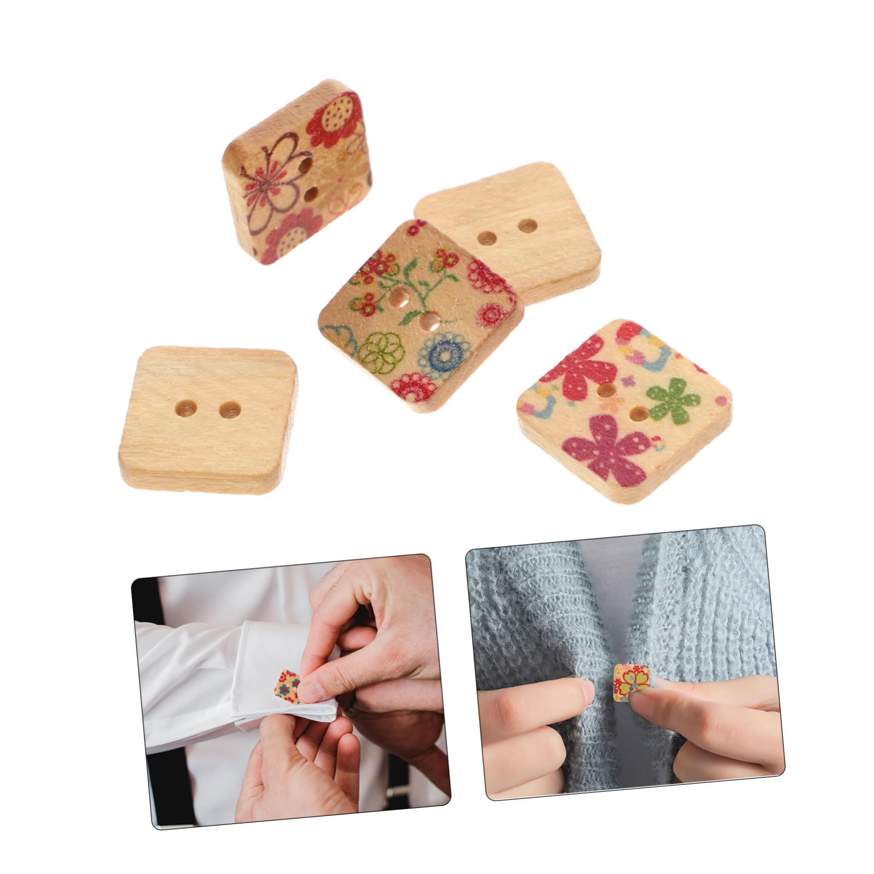 DOITOOL Bottoni Legno Decorativi Cucito 100 Pezzi Misti