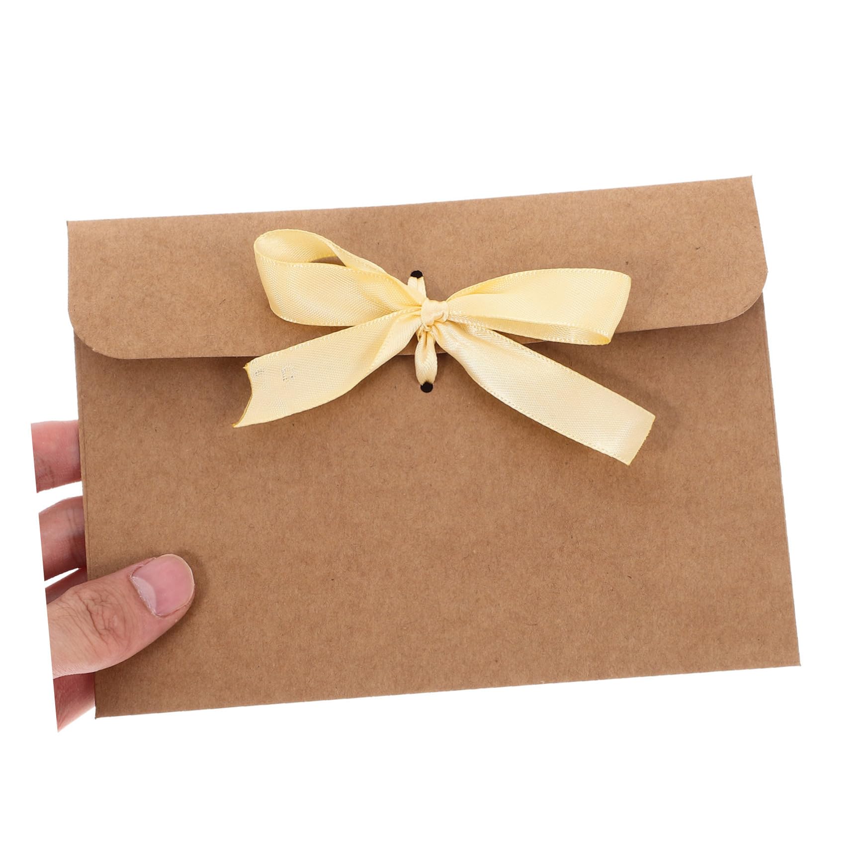 Doitool buste kraft con fiocco beige 50 pezzi 17x16,5 cm