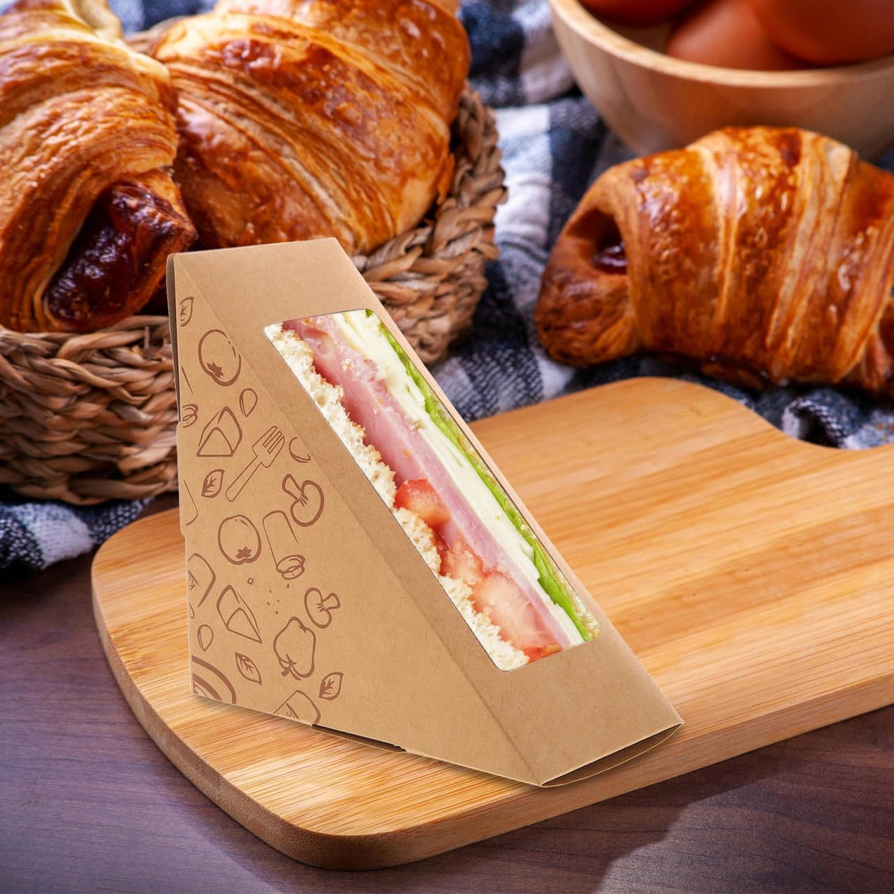 DOITOOL Scatole Sandwich con Finestra 100 Pezzi 12x12 cm