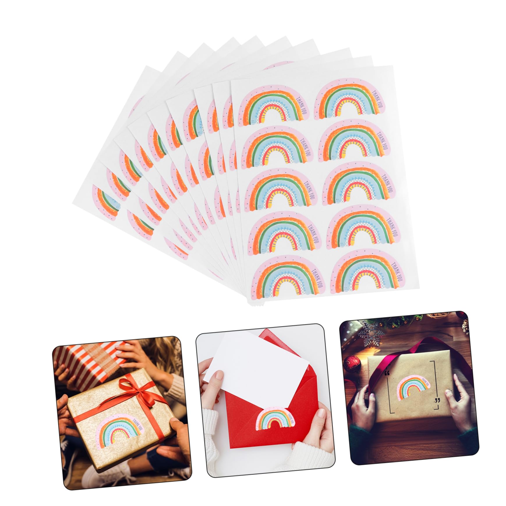 DOITOOL Etichette adesive ringraziamento 200 fogli rotonde