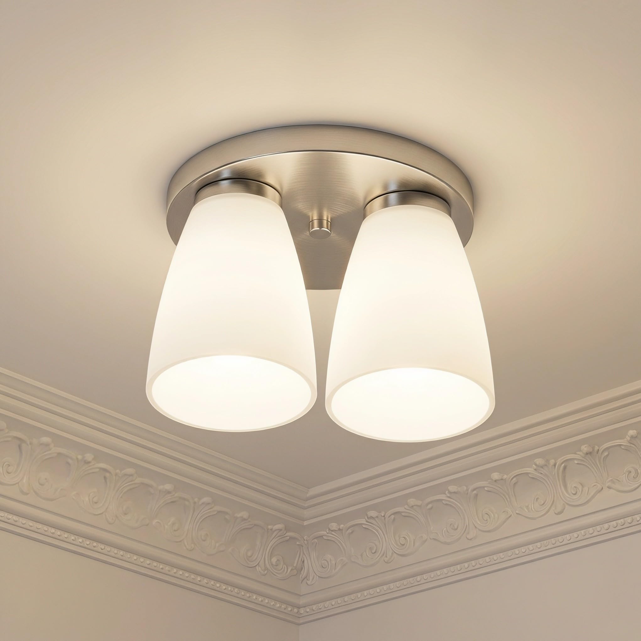 DOITOOL Paralume Plastica Bianco 10 cm 2 Pezzi Foro 30 mm