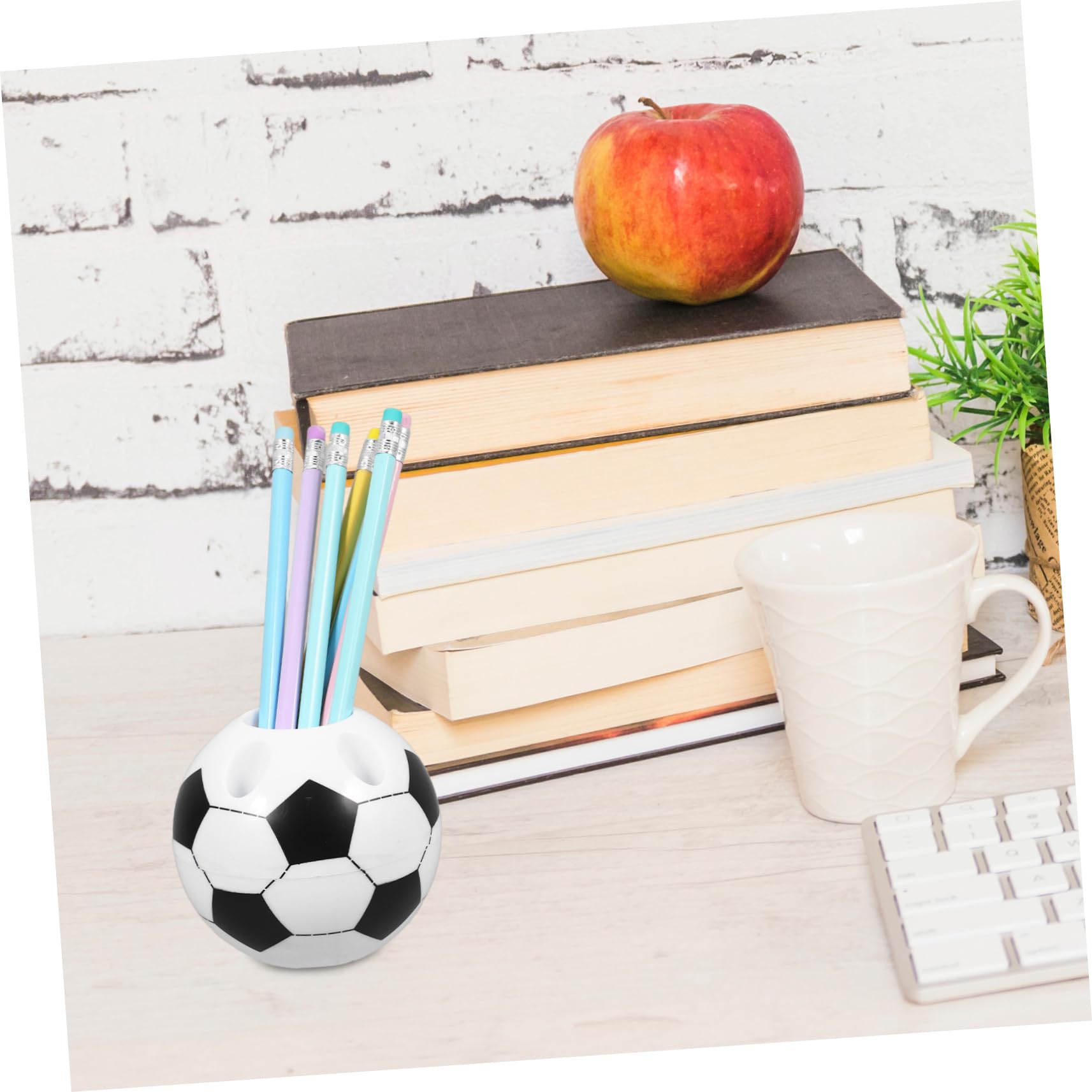 DOITOOL Portapenne Calcio Plastica Rotondo 2pz 9x8 cm