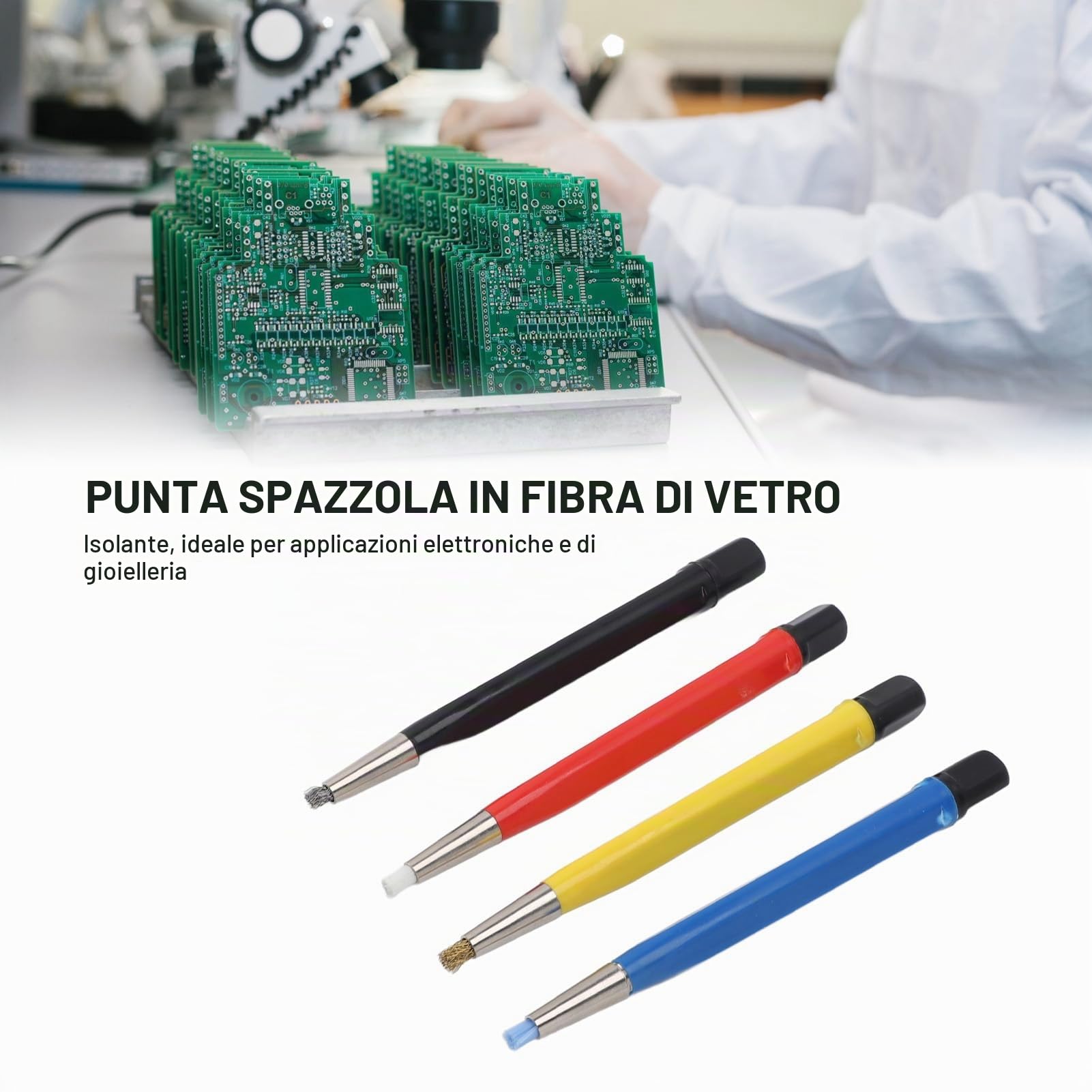 Saluaqui Set Penne Pulizia 4 Pezzi Fibra Ottone Acciaio Nylon