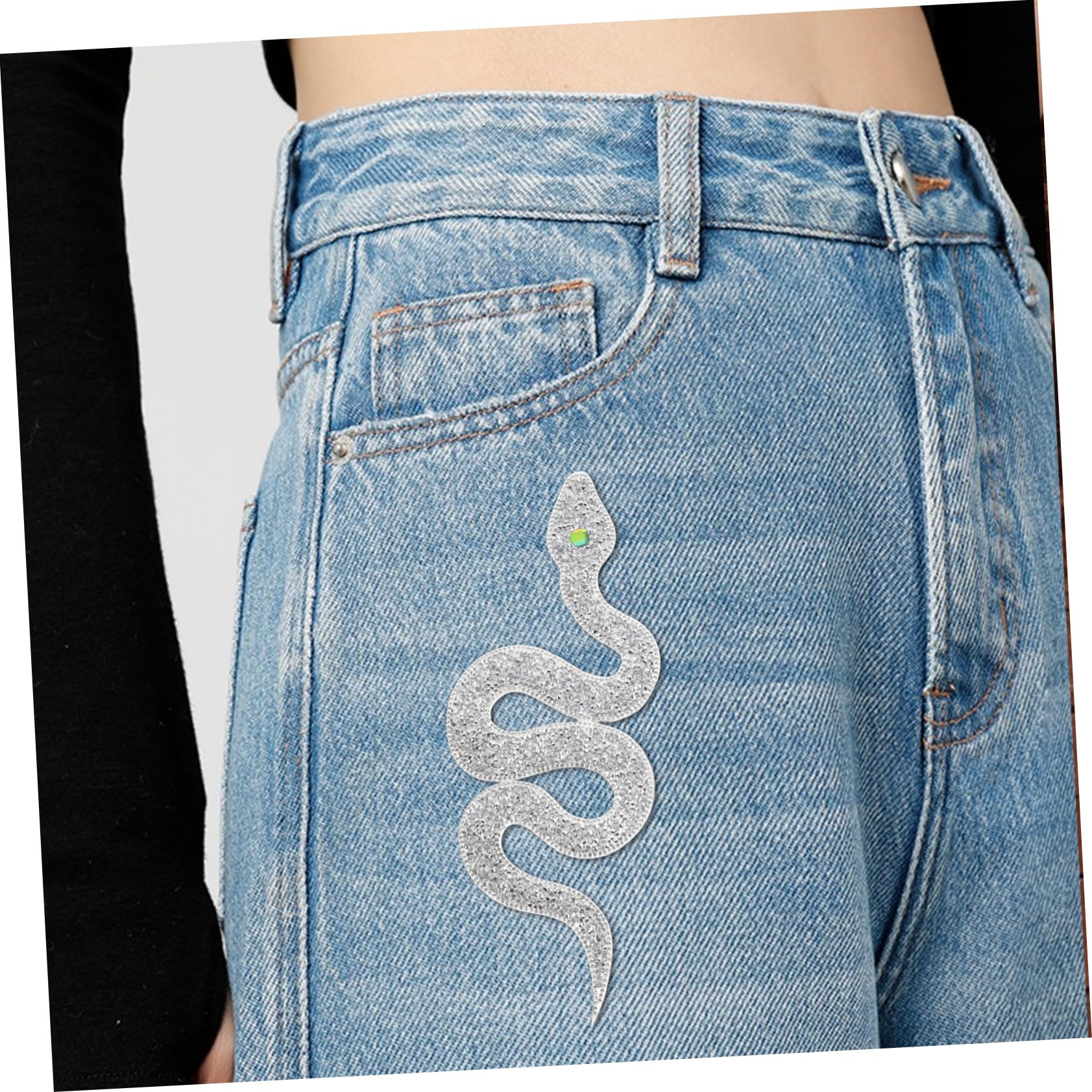 DOITOOL Toppa Serpente Strass Paillettes Termoadesiva Moda