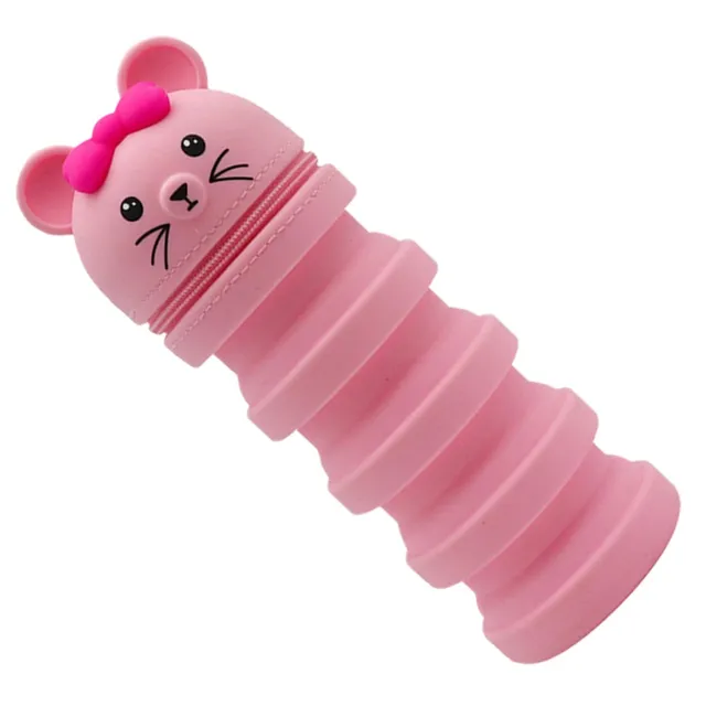 DOITOOL astuccio silicone topo rosa portapenne studenti