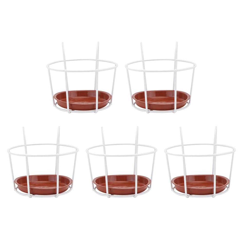 DOITOOL Fioriere Appese Metallo Bianche 23x16cm 5 Pezzi