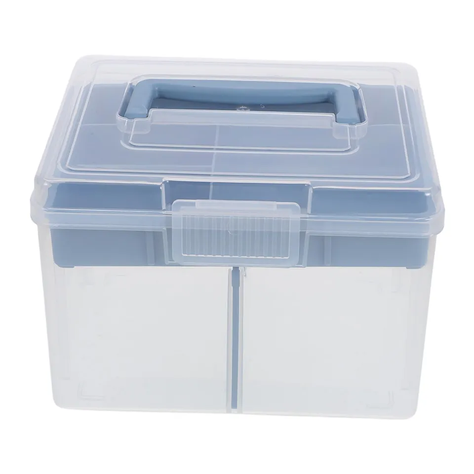DOITOOL Scatola Portamonete Blu Plastica 2 Livelli 20 cm