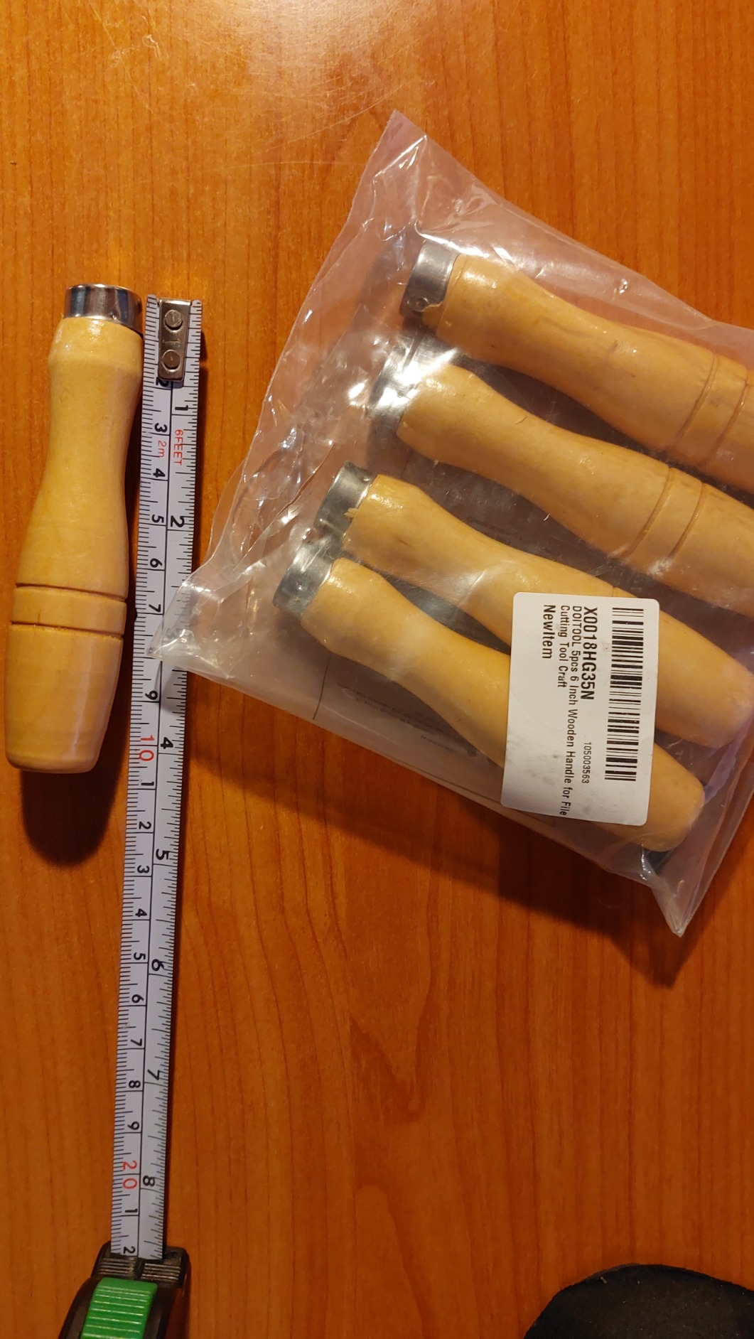 Doitool manici legno utensili lime 5 pezzi 10,5 cm