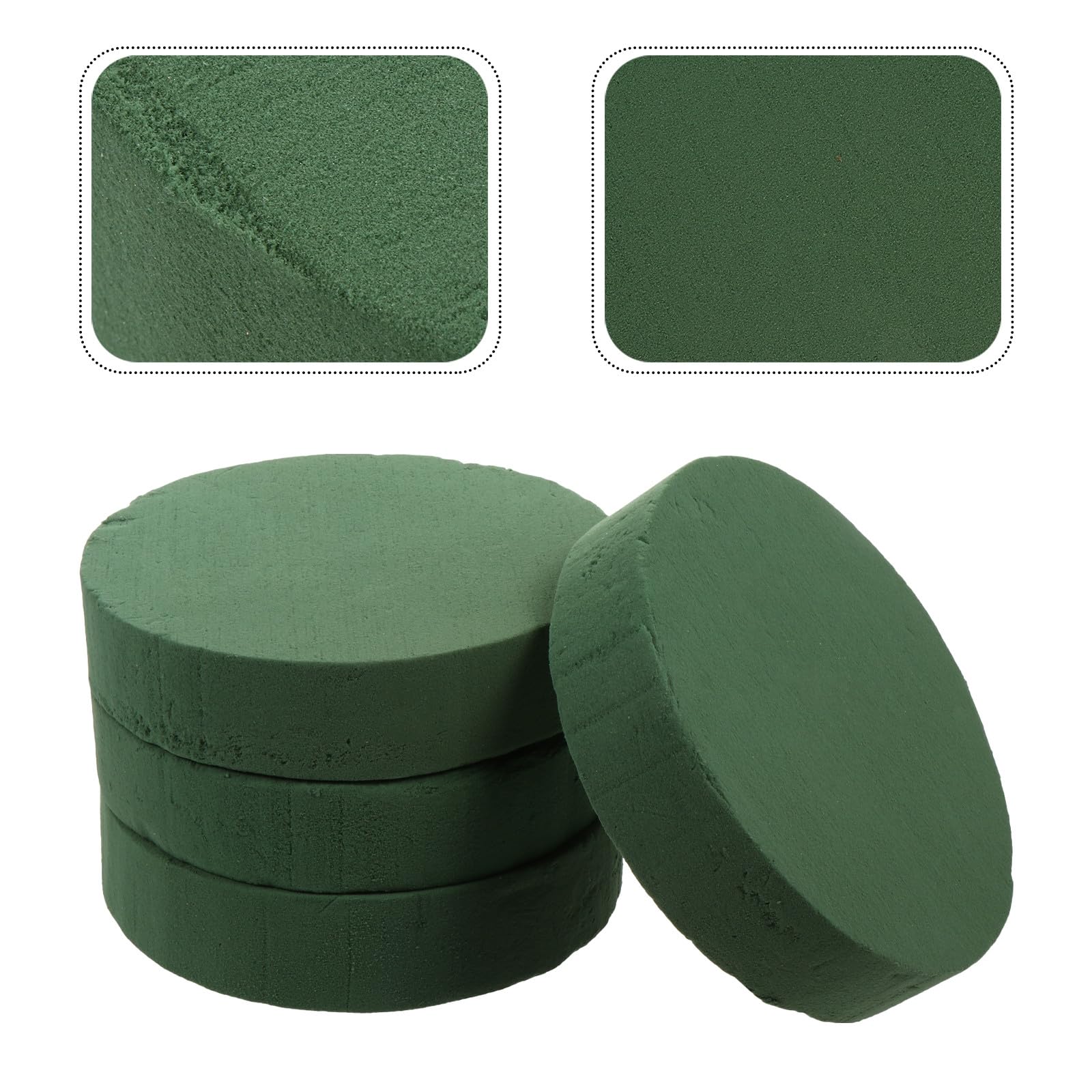DOITOOL Spugna Floreale Rotonda Verde 4 Pezzi 18x18 cm