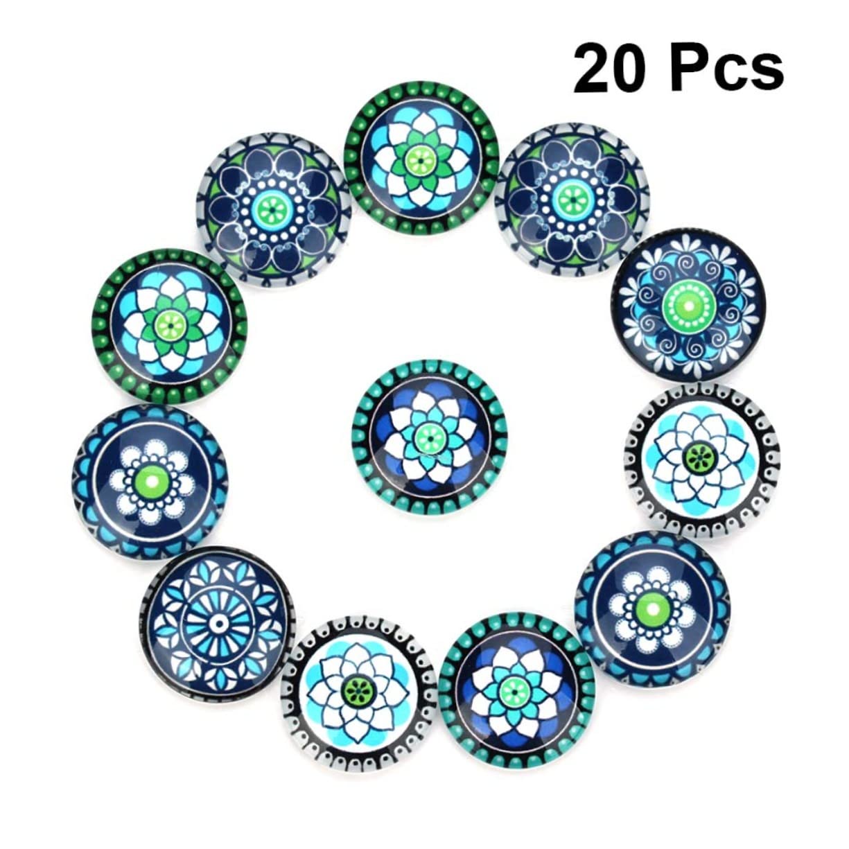 DOITOOL Cabochon Gioielli Vetro Blu Fiore Size 4 20 Pezzi