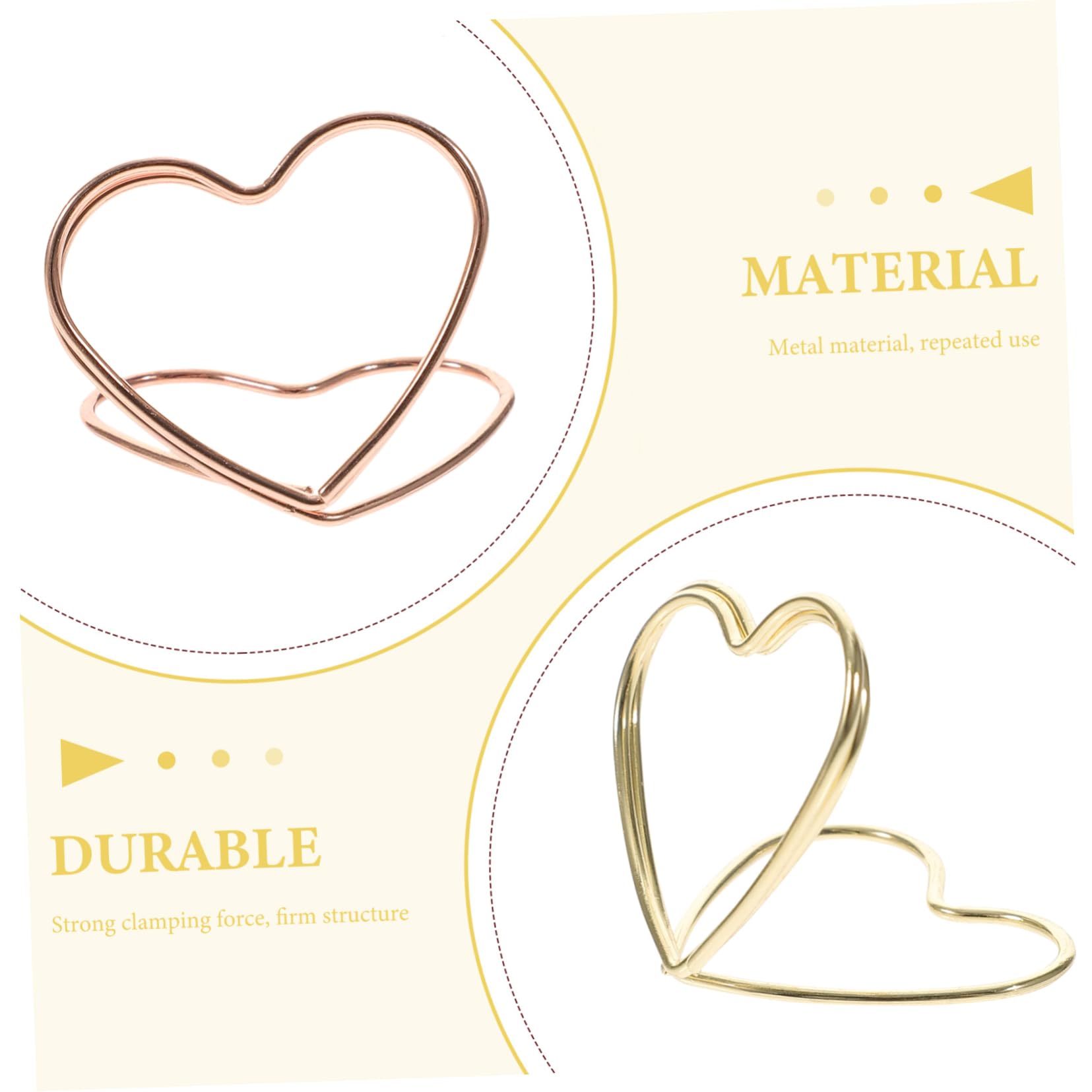 DOITOOL Graffette Cuore 1 Pezzo Dorate Metallo