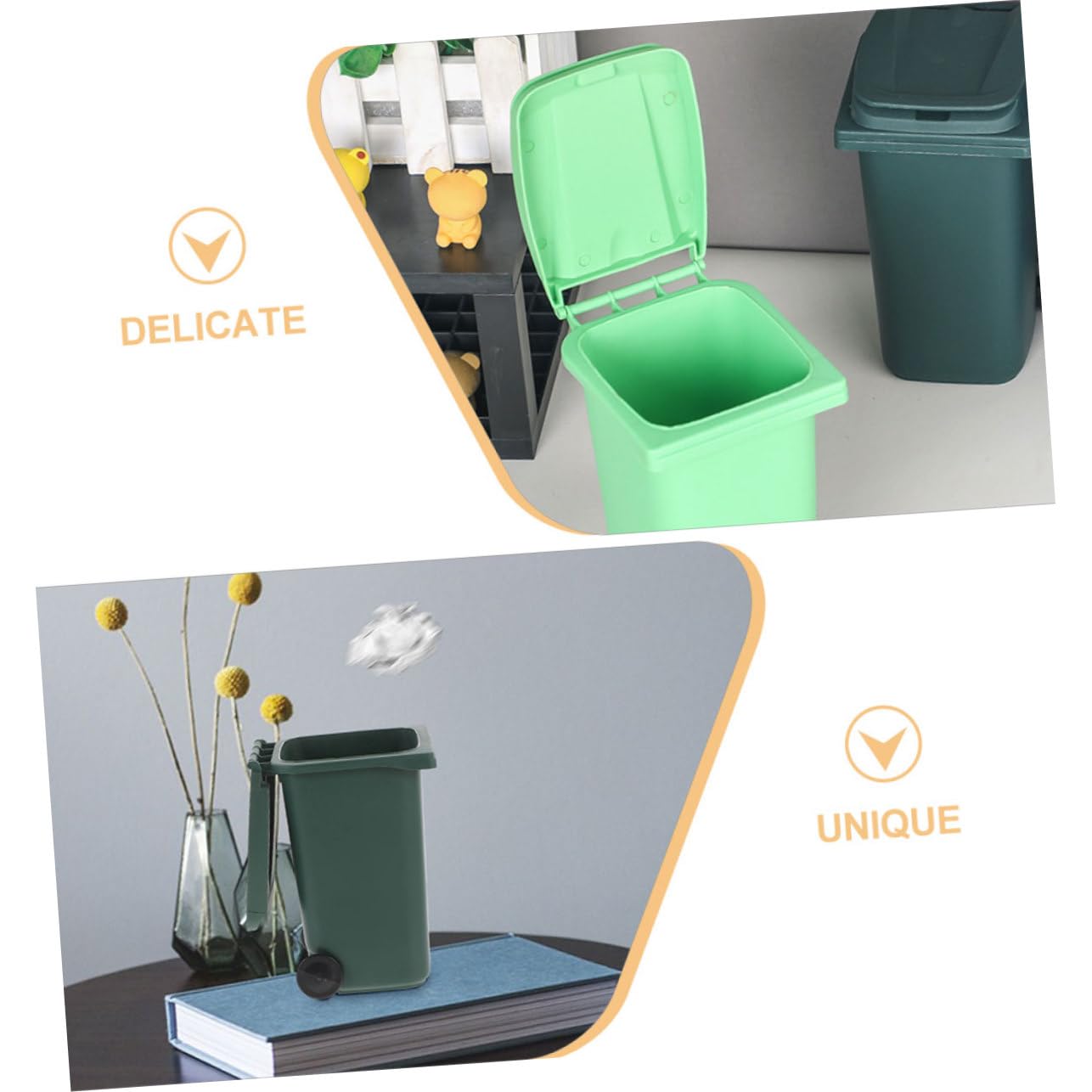 DOITOOL Mini Cestino Portapenne Scrivania 3 Pezzi Plastica