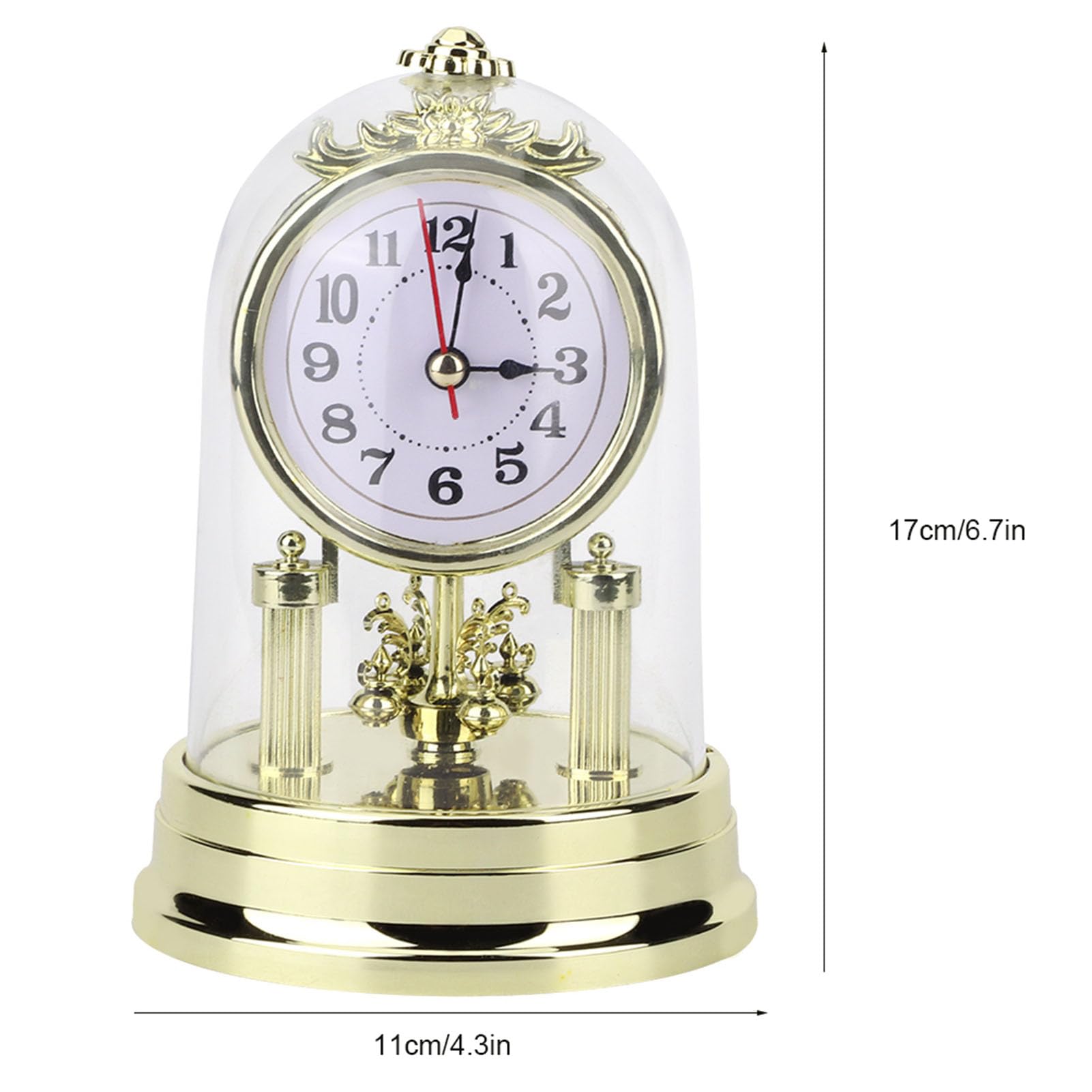 Saluaqui Orologio da tavolo vintage dorato 11x17 cm retrò