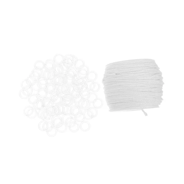 DOITOOL Kit Tende Romane Cordino 50 m Anelli ABS Bianchi