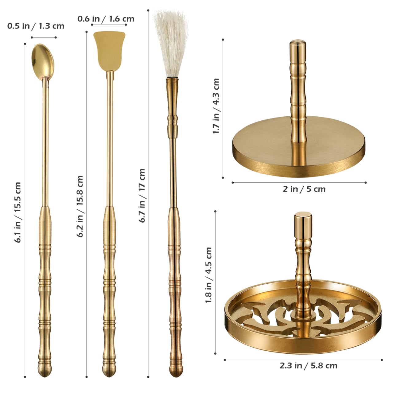 Doitool portaincenso ottone loto 5 pezzi kit