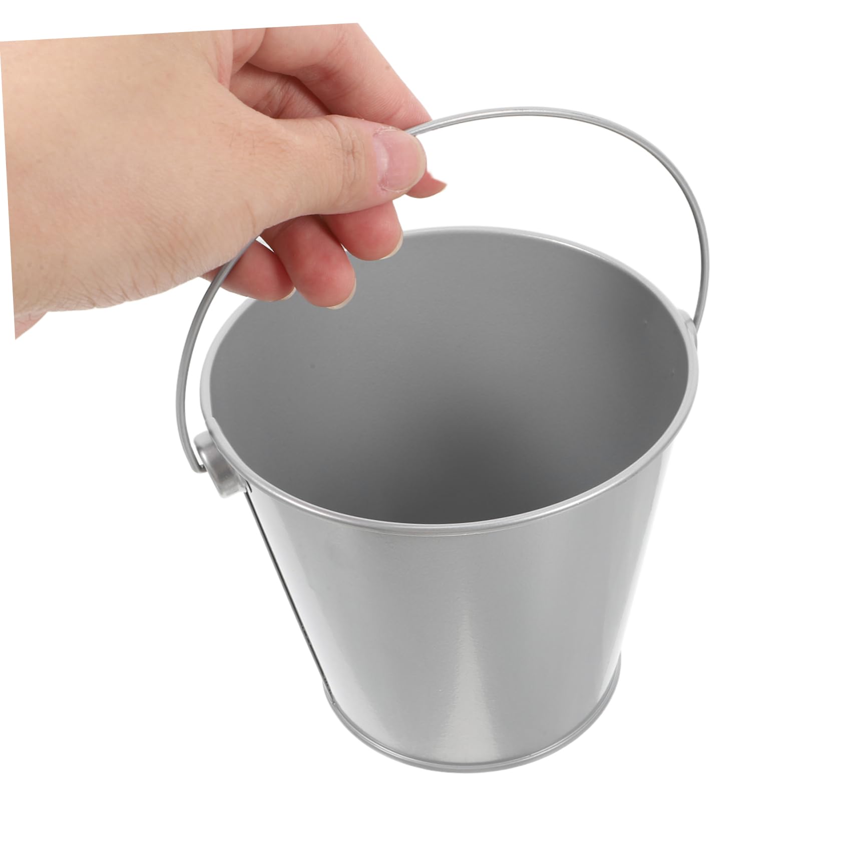 DOITOOL Mini Secchio Latta Argento con Manico 12x10,5 cm